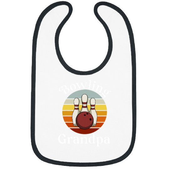 Sport Bowling Retro Bowling Grandpa Funny Bowler Grandfather Party Bibs