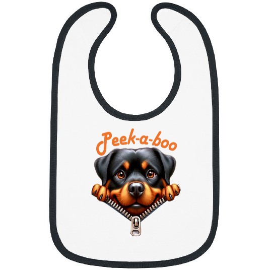 Rottweiler Pet Funny Peekaboo Bibs