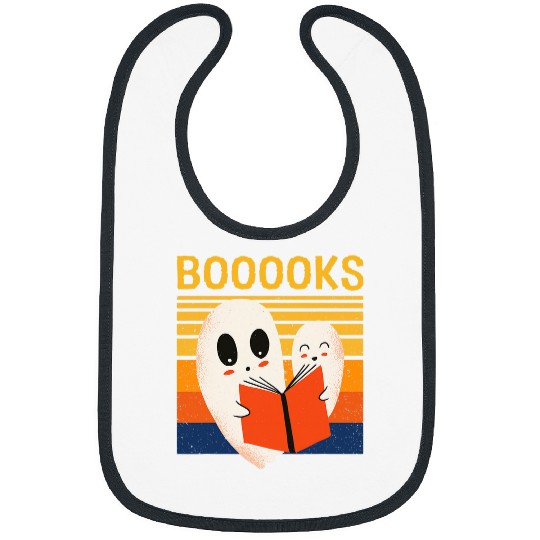 Book Fun Cute ghosts Book Reading Halloween Teacher Puns Booooks Bibs