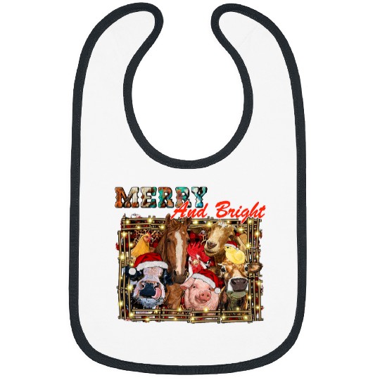 Chicken Pet Funny Goats Merry And Bright Farm Animals Cow Heifer Chicken Goats Farmer Bibs