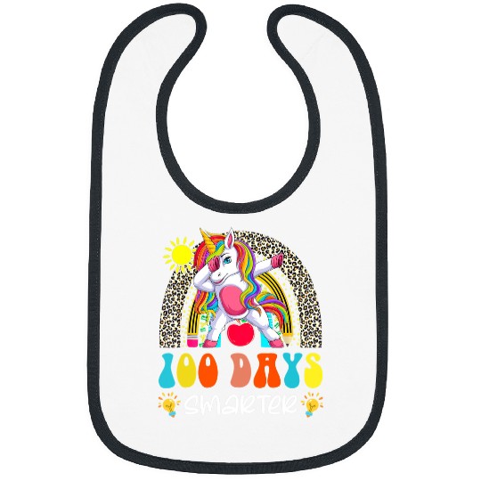 Unicorn Pet 100 Days Smarter Rainbow Unicorn  100th Day School Bibs