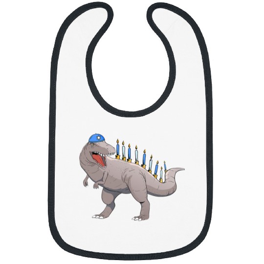 Dinosaur Pet Menorasaurus T rexs for Kids Hanukkah Bibs