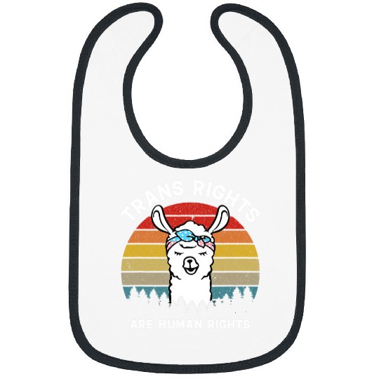 Llama Pet trans rights are human rights llama alpaca lgbtq style Bibs