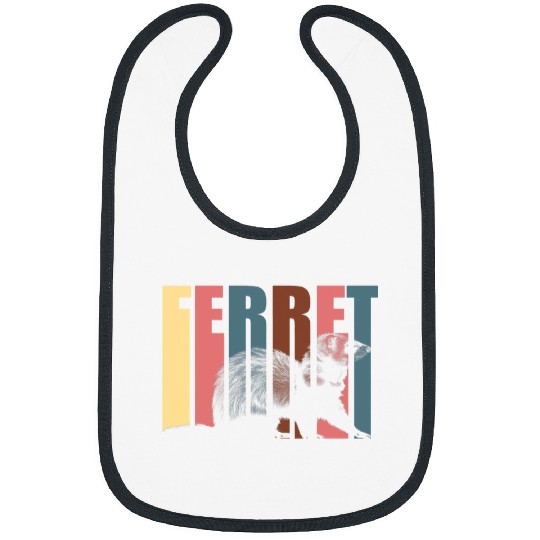 Ferret Pet Weasel Silhouette Zoo Animal Marten Mustelids Retro Bibs