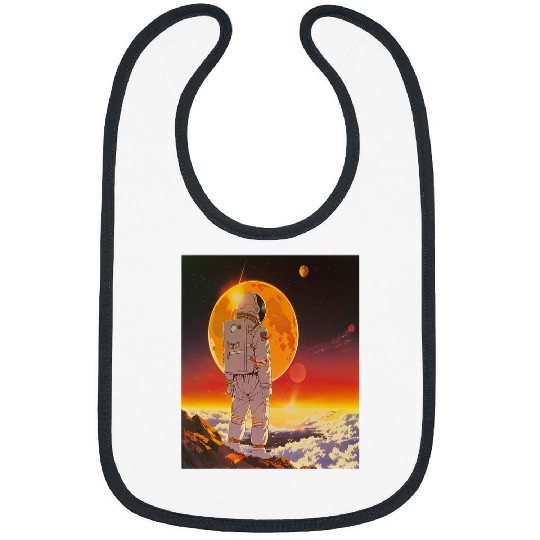 Astronaut Job Retro 1990s Japanese Anime Space Astronaut Sun Rising Art 4 Bibs