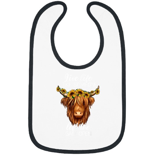 Cow Pet Country Heifer Highland Cow With Sunflowers Farm Farmer Girl Bibs