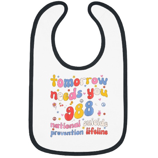 suicides Prevention 988 Ribbon Retro Tomorrow Needs You 988 suicides Prevention Awareness 4 Bibs