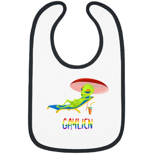 Aliens UFO Gay Pride Month Stuff Alien Men Women NonBinary Graphic Bibs