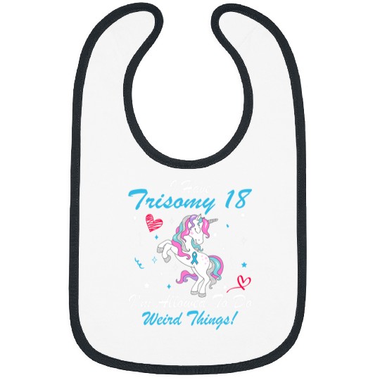 Unicorn Pet Trisomy 18 Awareness Unicorn Support Light Blue Ribbon 1 Bibs
