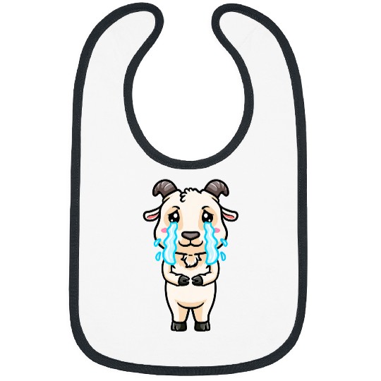 Goats Pet Sad Crying Emoticon Kawaii Bibs