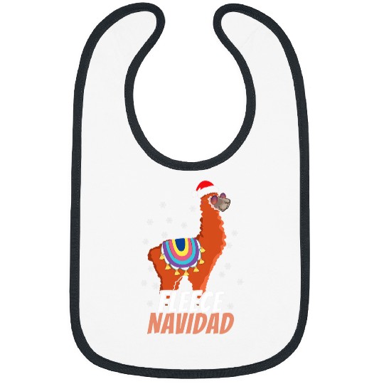 Llama Pet December Fleece Llama Feliz Navidad Spanish Christmas Bibs