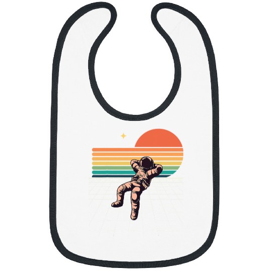 Discover Astronaut Job Relaxing in Space To The Moon Cool Retro Style Bibs