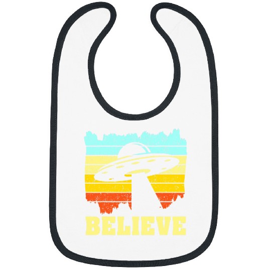 Aliens UFO Retro I Want To Believe vintages Alien UFO Hunter Science Bibs