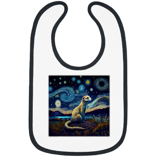 Ferret Pet Surrealism Starry Night Weasel Bibs