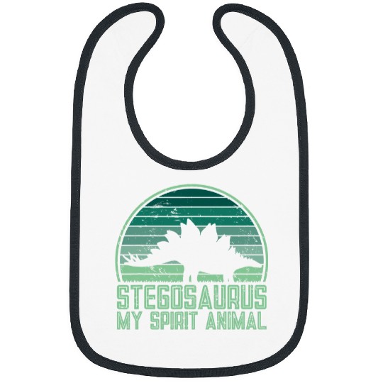 Dinosaur Pet Stegosaurus Is My Spirit Animal Dinosaur Lover vintages Bibs