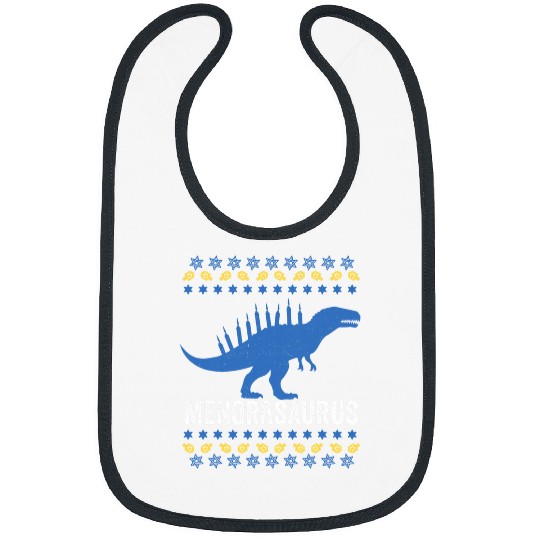 Dinosaur Pet Menorasaurus rexs Funny Jewish Dinosaur Menorah Ugly Hanukkah Bibs