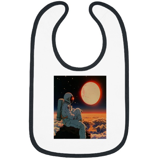Astronaut Job Retro 1990s Japanese Anime Space Astronaut Sun Rising Art 3 Bibs