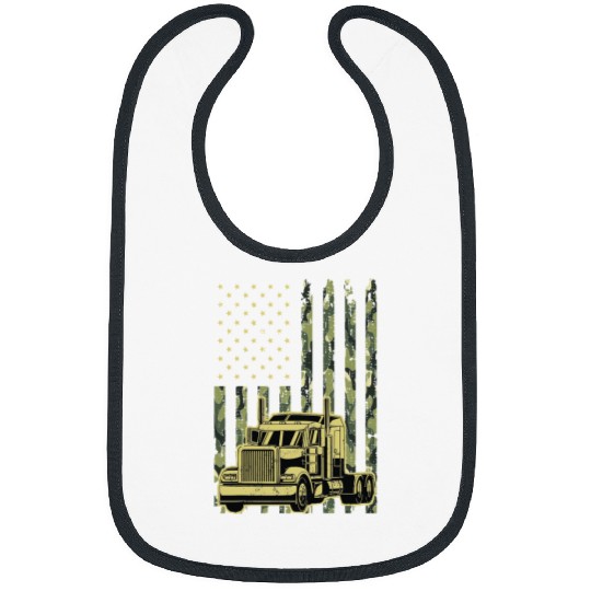 Truck Fun Trucker Camouflage USA FlagPatriotic Trucker 4 Bibs