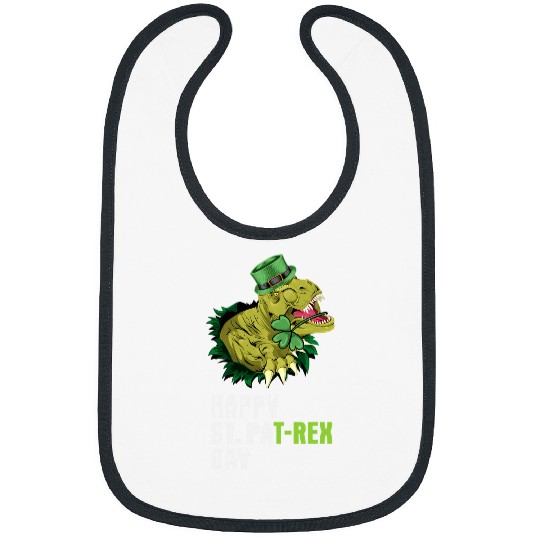 Dinosaur Pet St Patricks Day Happy St PaTREX Funny Dinosaur Rip Bibs