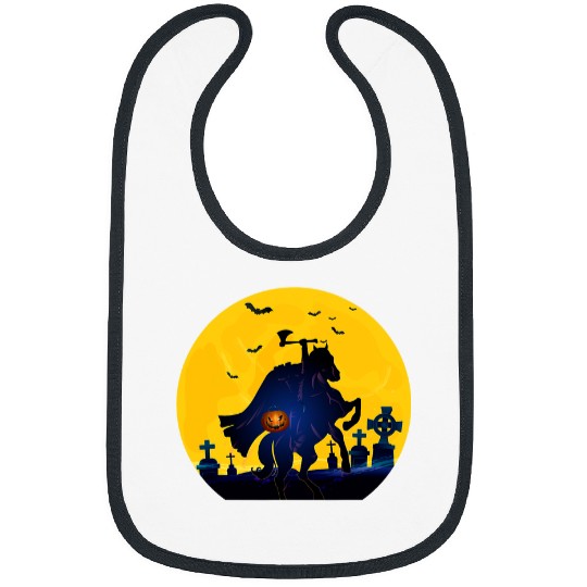 Horse Pet Retro Headless Horseman Classic  Sleepy Holloween Moon Bibs