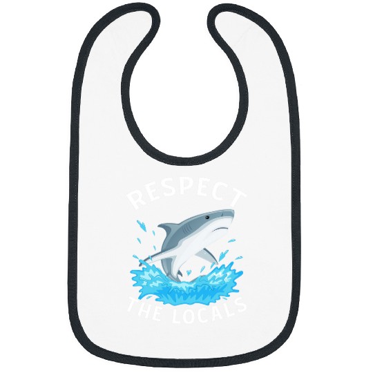Shark Pet Respect The Locals Funny Shark Costume Shark Lovers Bibs