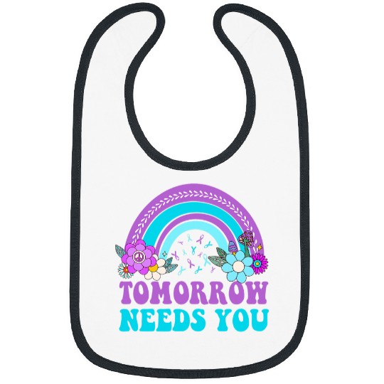 suicides Prevention 988 Ribbon Rainbow Tomorrow Needs You Bibs