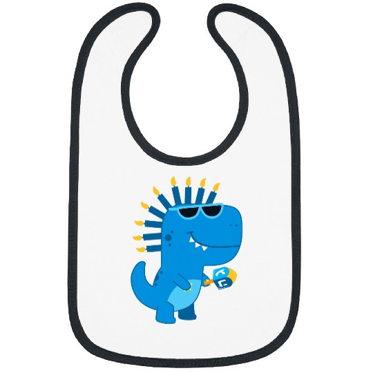 Dinosaur Pet Menorasaurus Funny Hanukkah Dinosaur Menorah Bibs