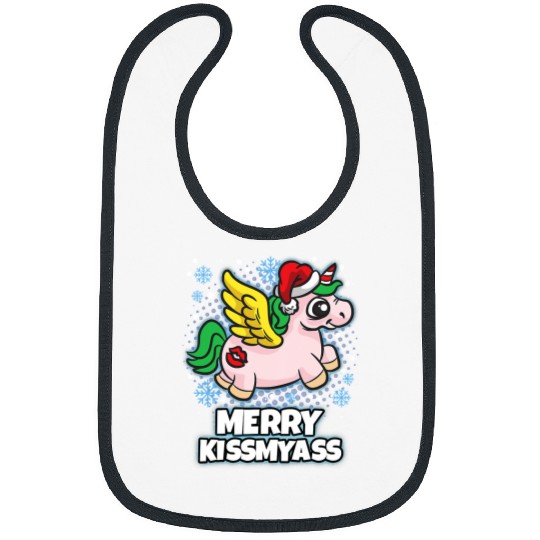 Unicorn Pet Merry  MyUnicorn Angel Christmas Humor Saying 8 Bibs