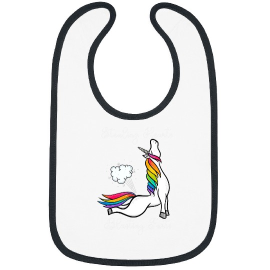 Unicorn Pet Funny Rainbow Unicorn Farting Stealing Hearts Blasting Farts Bibs