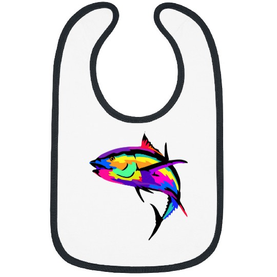Fishing Fun Pop Art Tuna Fishing Fish Saltwater Fishing Fisherman Angler Bibs