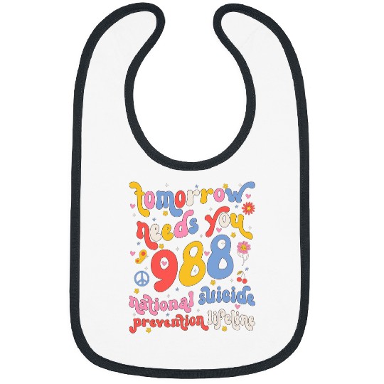 suicides Prevention 988 Ribbon Retro Tomorrow Needs You 988 suicides Prevention Awareness 12 Bibs