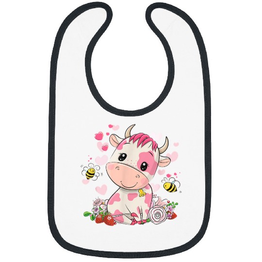Cow Pet Strawberry Cow Cute Cow Pink Cow Pet 97 Bibs