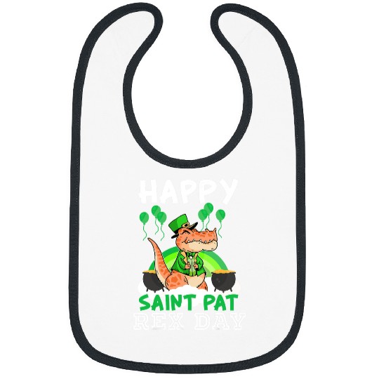 Dinosaur Pet St Patricks Day T rexs Boys Dinosaur Leprechauns Bibs