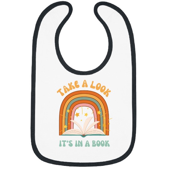 Groovy vintages Rainbow Reading Take A Look Its In A Book Bibs