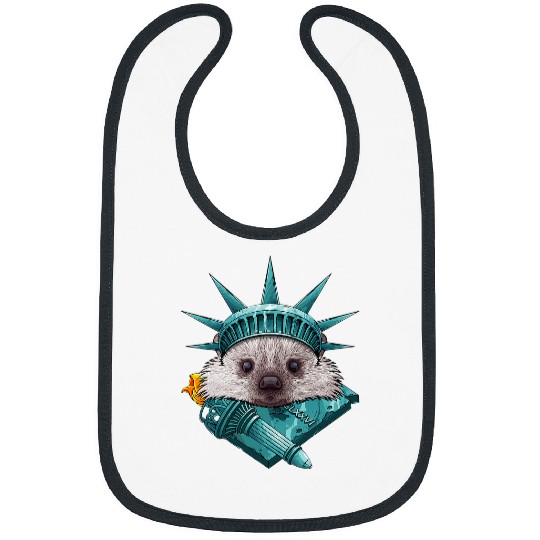 Hedgehog Pet Statue Of Liberty Hedgehogs 4th Of July Animal USA America Bibs