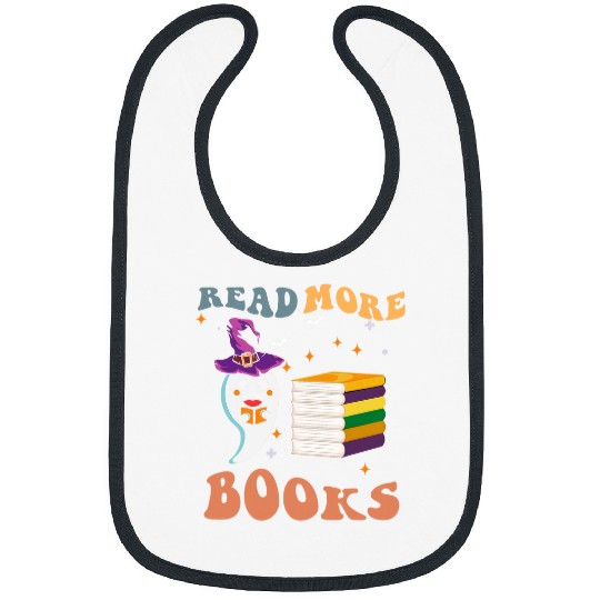 Book Fun Retro Groovy Read More Books ghosts Boo ghoul funny Halloween 2 Bibs