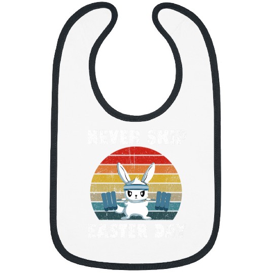 Funny Fitness Easter Sunday Never skip easter Day Gym Bunny Bibs