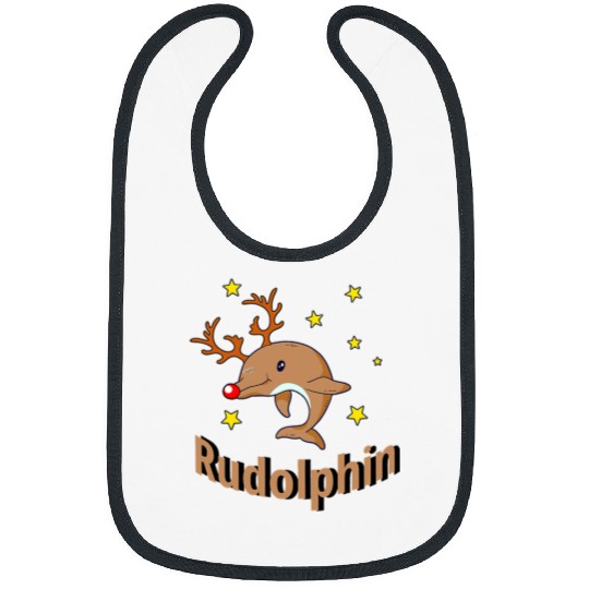 Dolphin Pet Gift Reindeer Dolphin Rudolph Rudolphin Funny Christmas Sweater 1 Bibs
