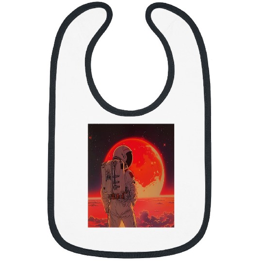 Astronaut Job Retro 1990s Japanese Anime Space Astronaut Sun Rising Art 5 Bibs