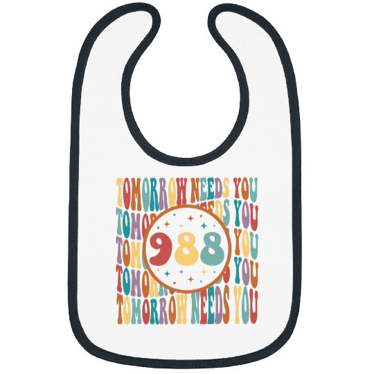 suicides Prevention 988 Ribbon Retro Tomorrow Needs You Sunshine 988 Bibs