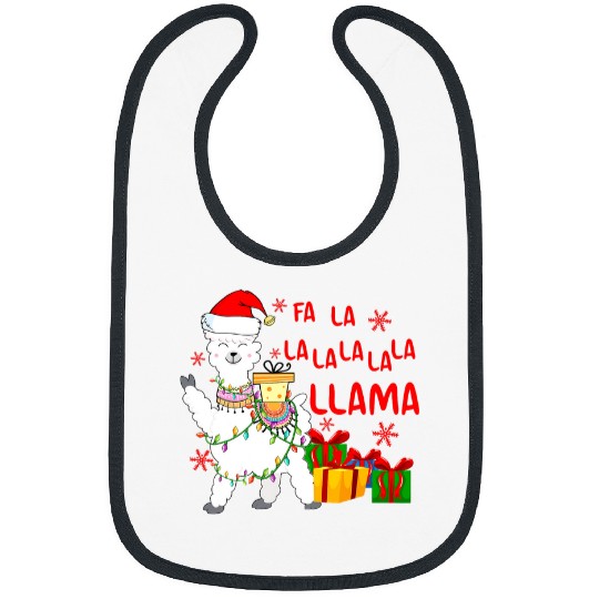 Llama Pet Santa Christmas Fa La La Llama Matching Family Bibs