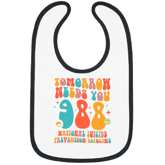 suicides Prevention 988 Ribbon Retro Tomorrow Needs You 988 suicides Prevention Awareness 9 Bibs