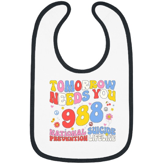 suicides Prevention 988 Ribbon Retro Tomorrow Needs You 988 suicides Prevention Awareness 13 Bibs