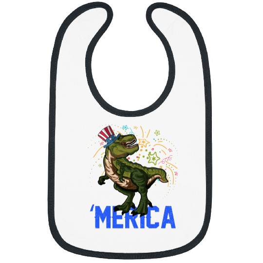 Dinosaur Pet Merica T rexs Dinosaur 4th of July Fireworks Bibs
