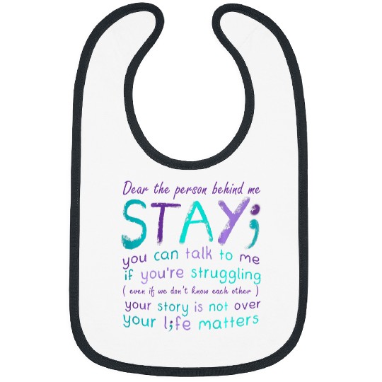 suicides Prevention 988 Ribbon Person Behind suicides Prevention Depression Awareness back Bibs