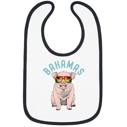 Pig Pet Retro Bahamas Pig Bahamas Souvenir Family Vacation Trip 01 Bibs