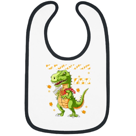 Dinosaur Pet Menorasaurus rexs Funny Dinosaur T rexs Hanukkah Menora Pun 4 Bibs