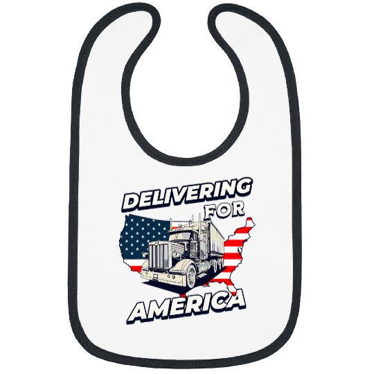 Truck Fun Delivering For America Trucking Trucker Semi Truck Driver Bibs