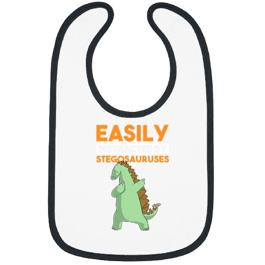 Dinosaur Pet Easily Distracted By Stegosaurus Funny  Dinosaur 1 Bibs