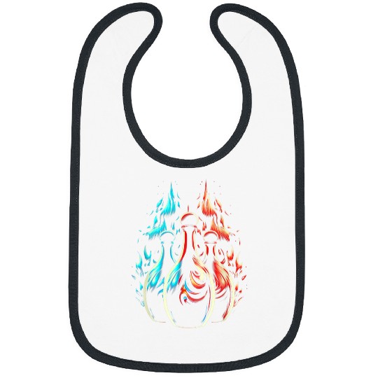 Sport Bowling Skittles Blue Flames Bowler Retro Bowling Skittles Bibs
